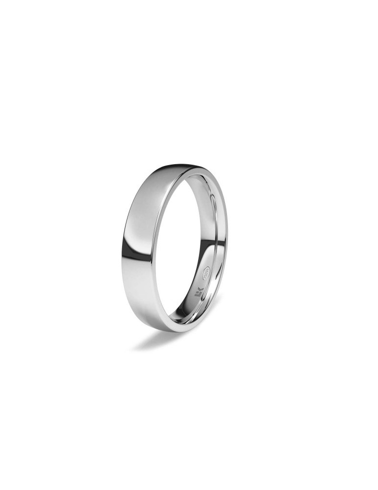 Alianza de oro blanco plana Zero