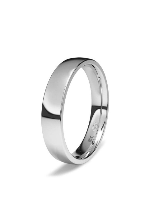 Alianza de oro blanco plana Zero