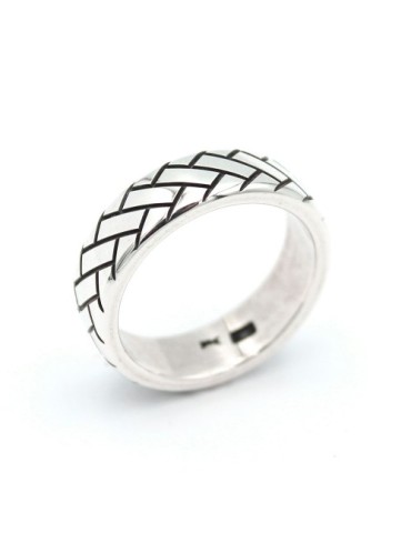 Alianza 6 mm con textura en plata de ley