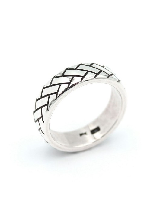 Alianza 6 mm con textura en plata de ley
