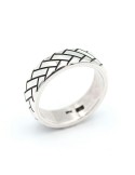 Alianza 6 mm con textura en plata de ley