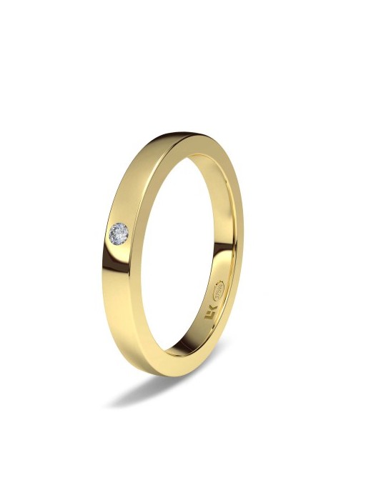 Alianza de oro amarillo de 9K con forma cuadrada