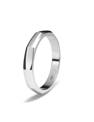 Alianza de oro blanco polygonal 10 maximal