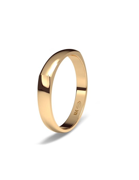 Alianza de oro blanco polygonal 2