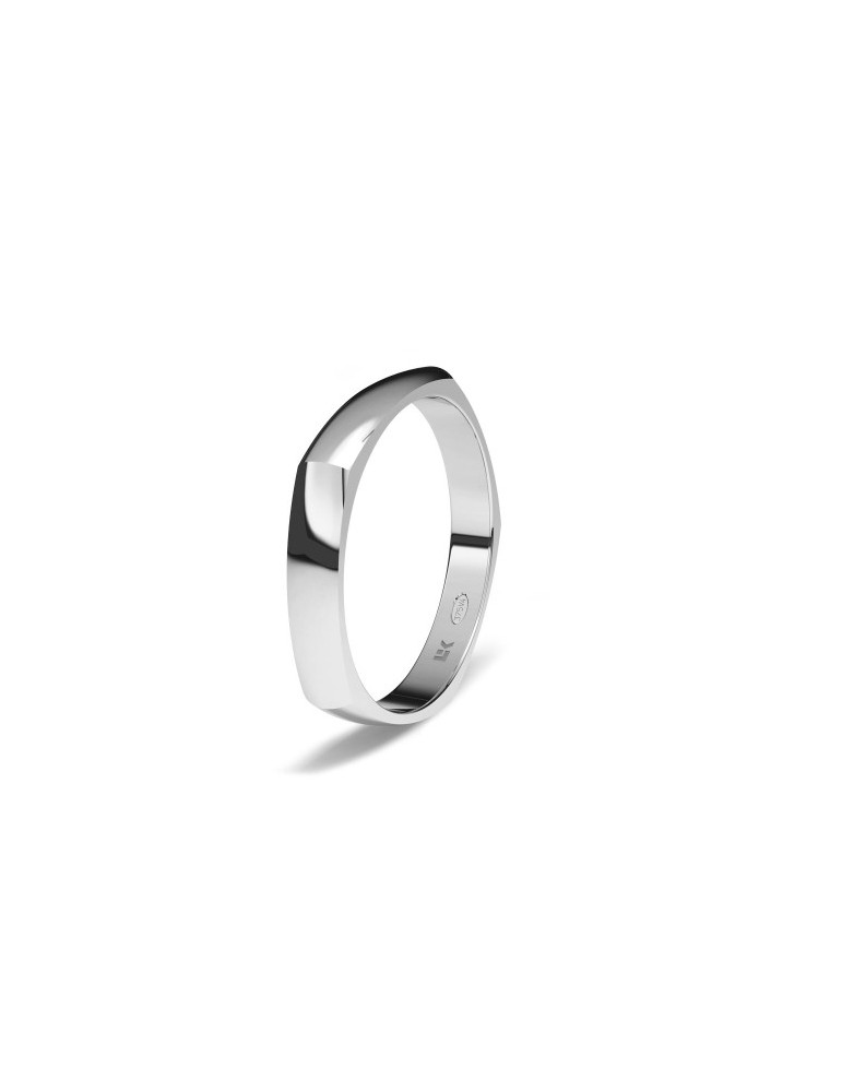 Alianza de oro blanco polygonal 5