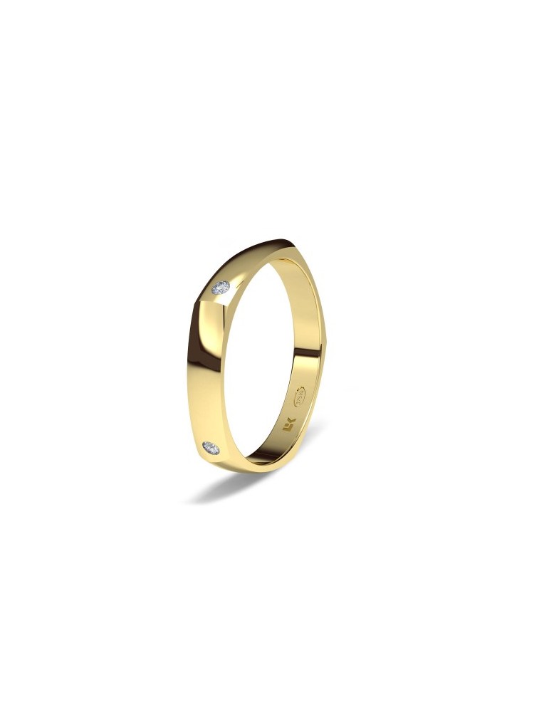 Alianza de oro amarillo polygonal 5 maximal