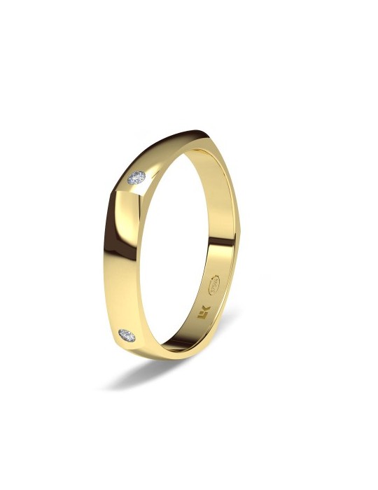 Alianza de oro amarillo polygonal 5 maximal