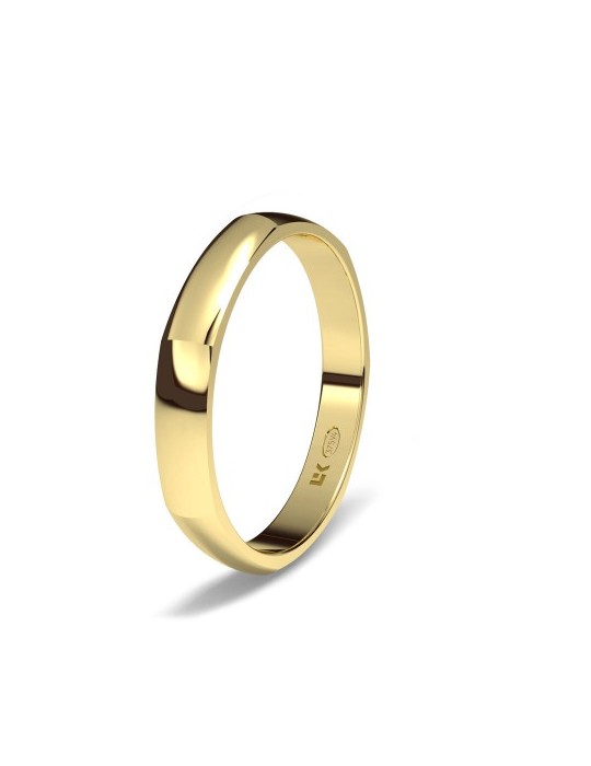 Alianza de oro amarillo polygonal 7