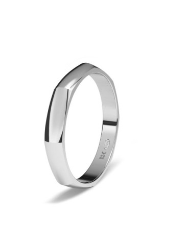 Alianza de oro blanco polygonal 8 maximal