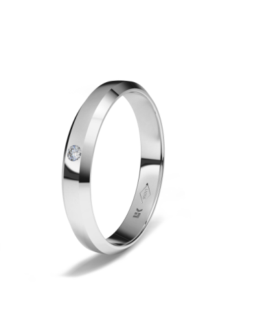 Anillo de compromiso de platino forma trapecio