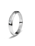Anillo de compromiso de platino forma trapecio