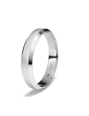 Anillo de compromiso de platino forma trapecio