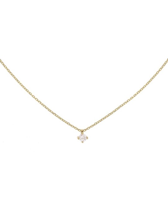 Colgante de oro amarillo 18K con brillante de 0,07 ctes en garra