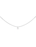 Colgante de oro blanco 18K con brillante de 0,10 ctes en engaste en vuelo