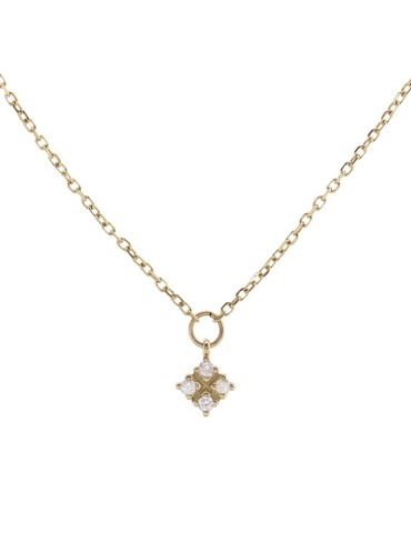 Colgante de oro blanco 18K con rombo de diamantes 0,08 ctes