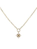 Colgante de oro blanco 18K con rombo de diamantes 0,08 ctes