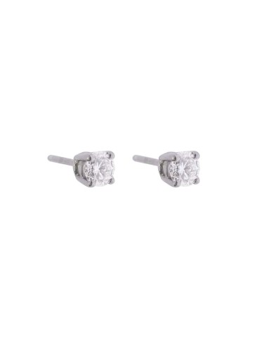 Pendientes dormilonas de oro blanco 18K con brillantes de 0,80 ctes en garra