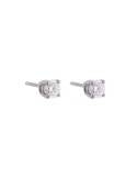 Pendientes dormilonas de oro blanco 18K con brillantes de 0,80 ctes en garra