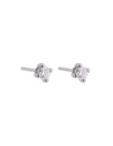 Pendientes dormilonas de oro blanco 18K con brillantes de 0,40 ctes en garra