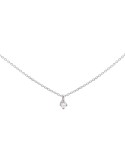 Colgante de oro blanco 18K con brillante en rombo de 0,03 ctes