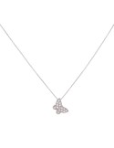 Colgante de oro blanco 18K con mariposa y brillantes de 0,05 ctes