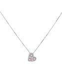 Colgante de oro blanco 18K con corazón y brillante de 0,05 ctes