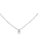 Colgante de oro blanco 18K con brillantes de 0,08 ctes en garra