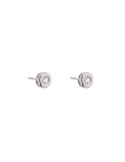 Pendientes de oro blanco 18K con brillantes redondos en chatón de 0,19 ctes