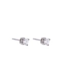 Pendientes dormilonas de oro blanco 18K con brillantes de 0,30 ctes en garra